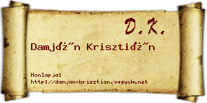 Damján Krisztián névjegykártya
